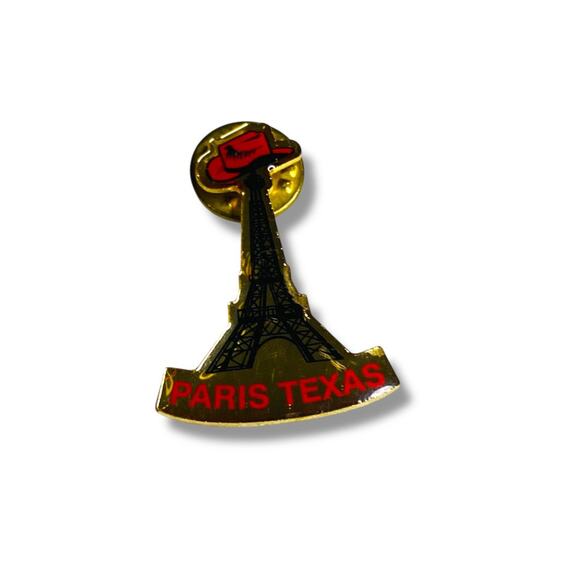 Vintage Paris Texas Lapel Pin Goldtone 1.25" - Picture 4 of 5